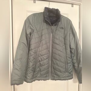 North Face hunter green reversible puffer.